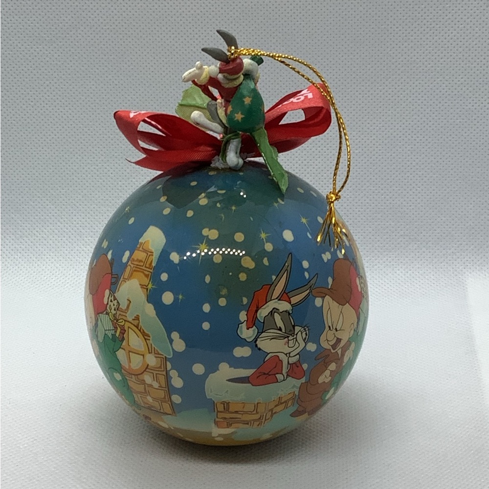 Vintage Looney Tunes Ornaments Tweety Marvin Taz Elmer Bugs Daffy 4 Balls 1995 - Picture 6 of 16